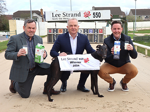 John O'Keeffe with Gearoid Linnane, CEO Lee Strand and Leon Blanche, GRI pictured at the launch of this year's Lee Strand 550.