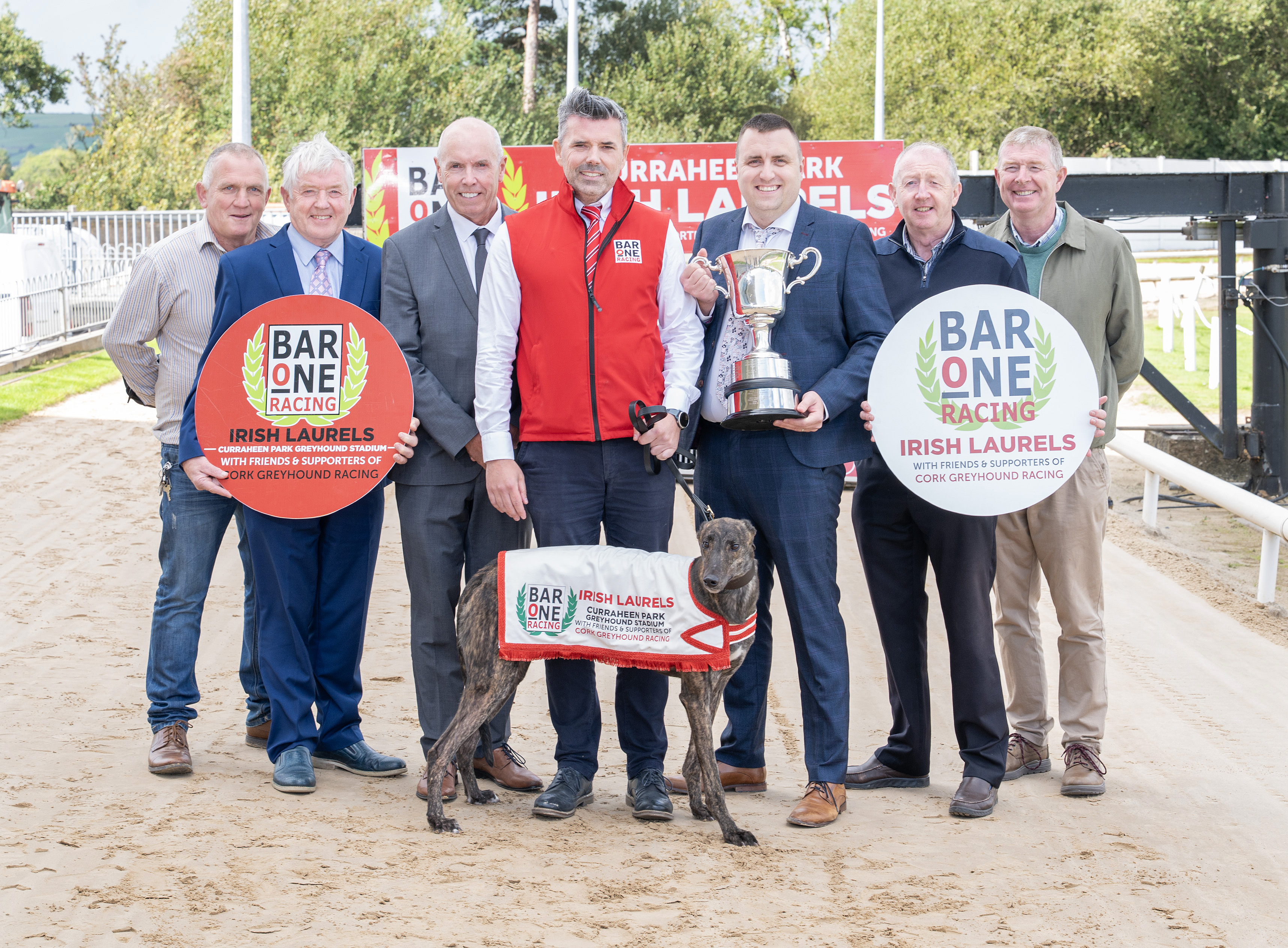 L-R - Tony Winters (Cork Advisory Board), Pat Flanagan, Chairman GRI, Tim Lucey, CEO GRI, Declan McCourt (Bar One Racing), Darren Hogan (Racing Manager, Curraheen Park), Barry McSweeney (Chairman, Cork Advisory Board), and Damian Holland (Friends & Supporters of Cork Racing). L-R - Tony Winters (Cork Advisory Board), Pat Flanagan, Chairman GRI, Tim Lucey, CEO GRI, Declan McCourt (Bar One Racing), Darren Hogan (Racing Manager, Curraheen Park), Barry McSweeney (Chairman, Cork Advisory Board), and Damian Holland (Friends & Supporters of Cork Racing).