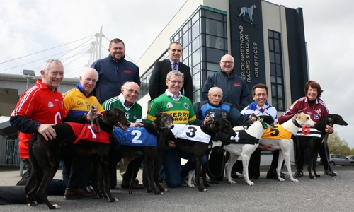Pictured at the launch of the Gain Inter-Track Challenge at IGB Head Offices in Limerick on Tuesday were Pat Reddan (Cork), Ger Garrahy (Limerick & Clare), Ian Maunsell (Gain), Joe Collins (Limerick & Clare), Brendan Maunsell (Kerry), Gerard Dollard (CEO Irish Greyhound Board), Joe Fahy (Thurles), Willie Rigney (Gain), Declan Dowling (representing Waterford) & Brigid Frank (Galway). Pictured at the launch of the Gain Inter-Track Challenge at IGB Head Offices in Limerick on Tuesday were Pat Reddan (Cork), Ger Garrahy (Limerick & Clare), Ian Maunsell (Gain), Joe Collins (Limerick & Clare), Brendan Maunsell (Kerry), Gerard Dollard (CEO Irish Greyhound Board), Joe Fahy (Thurles), Willie Rigney (Gain), Declan Dowling (representing Waterford) & Brigid Frank (Galway).