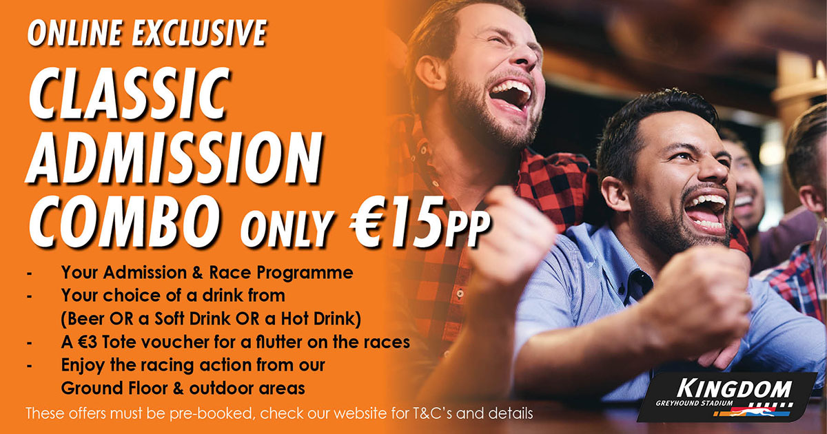 Enjoy a great night out in Tralee at the Kingdom Greyhound Stadium