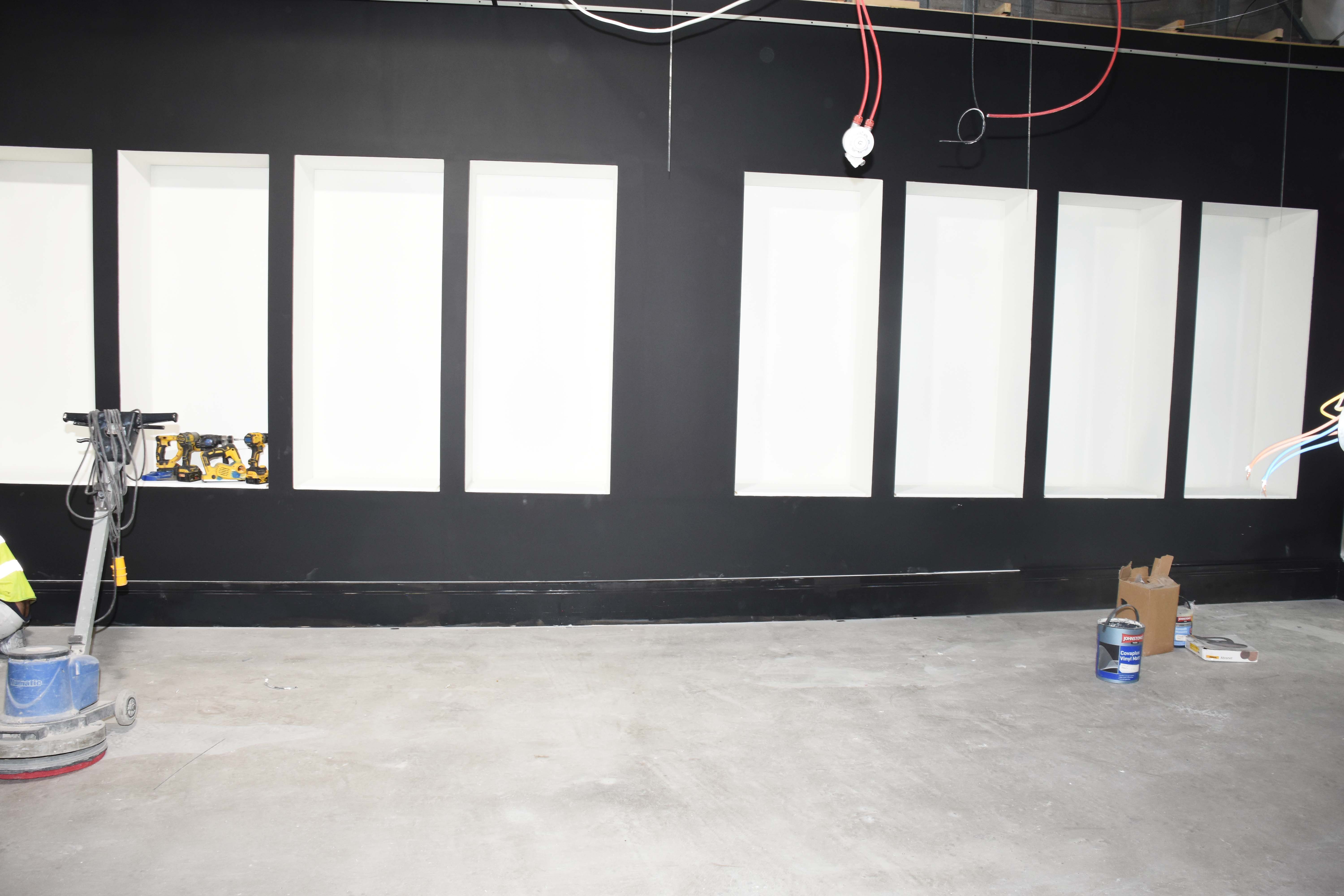 Image shows redevelopment works in the new museum exhibition space in Shelbourne Park Greyhound Stadium Image shows redevelopment works in the new museum exhibition space in Shelbourne Park Greyhound Stadium